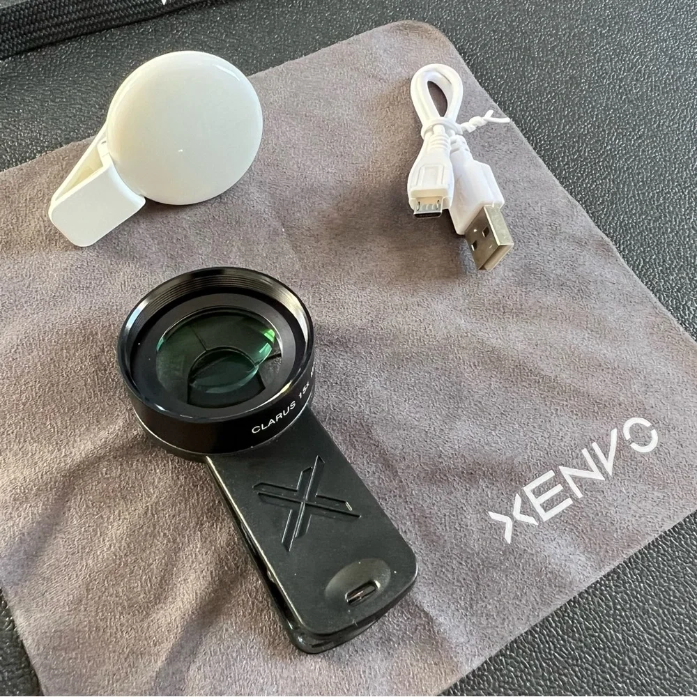 Xenvo Pro Kit for Phones Macro Wide Angle Lens LED Light Travel Case Clarus 15x